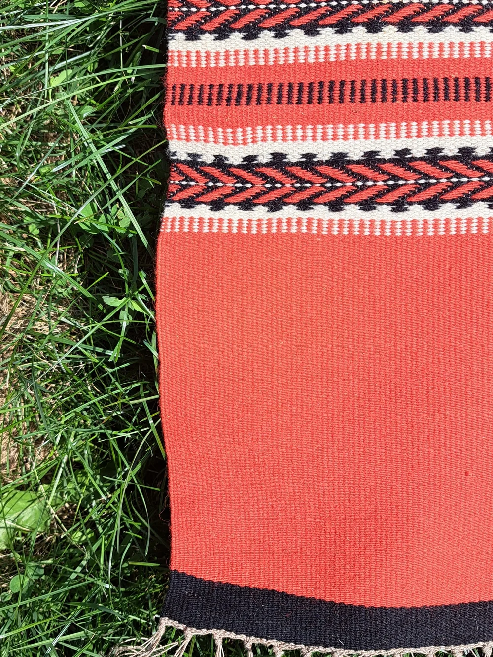 Handwoven Red Striped Rug Runner - Picture 2 of 2